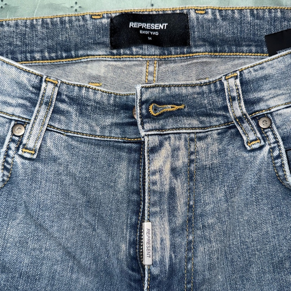 Represent Slim Straight Men's Jeans in Light Blue Denim